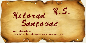 Milorad Santovac vizit kartica